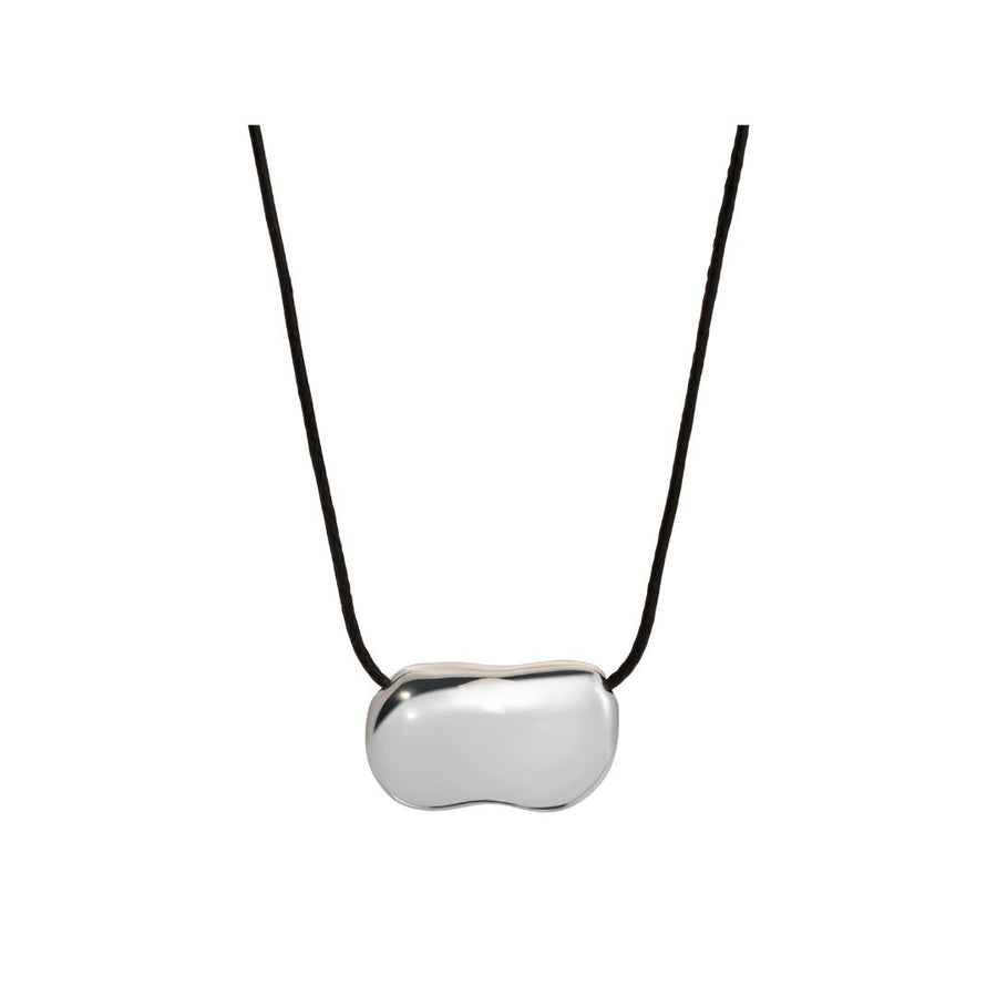 PEBBLE NECKLACE SILVER/BLACK