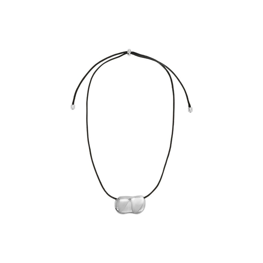 PEBBLE NECKLACE SILVER/BLACK